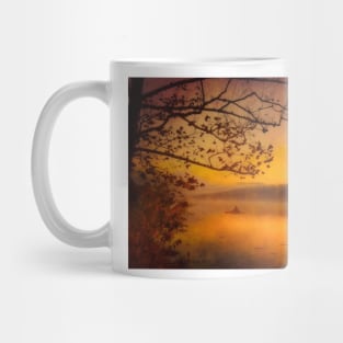 Foggy Sunrise Lake Going Fishing Mug